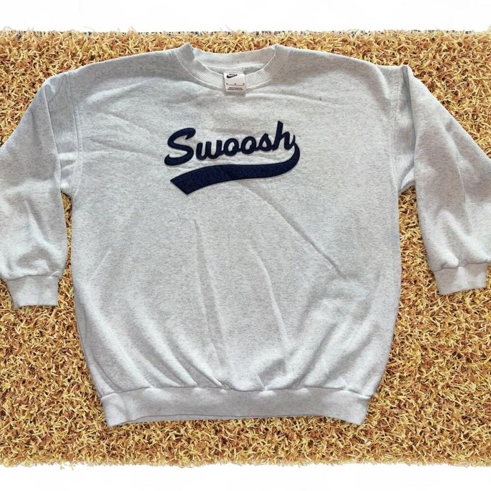 Nike Men's Grey and Blue Sweatshirt